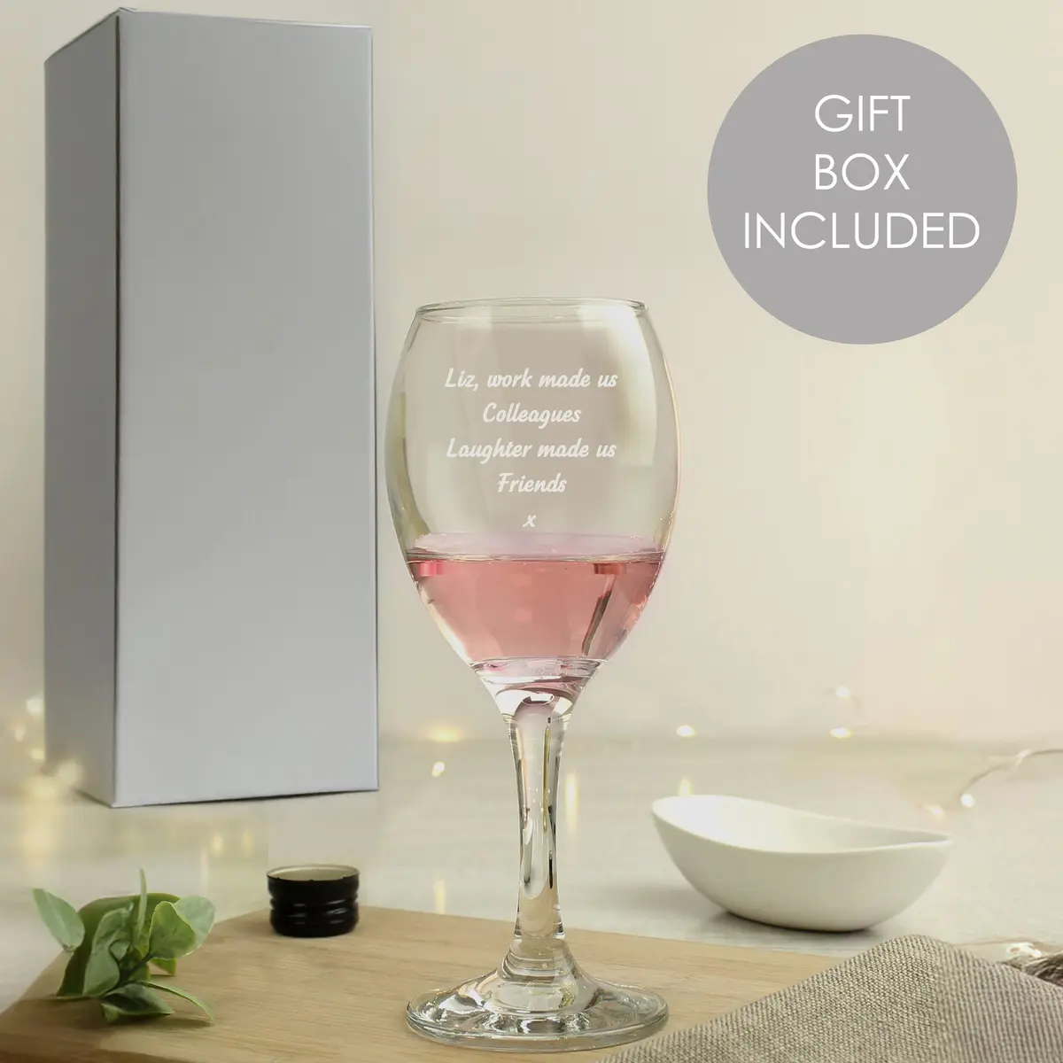 Personalised Any Message wine glass