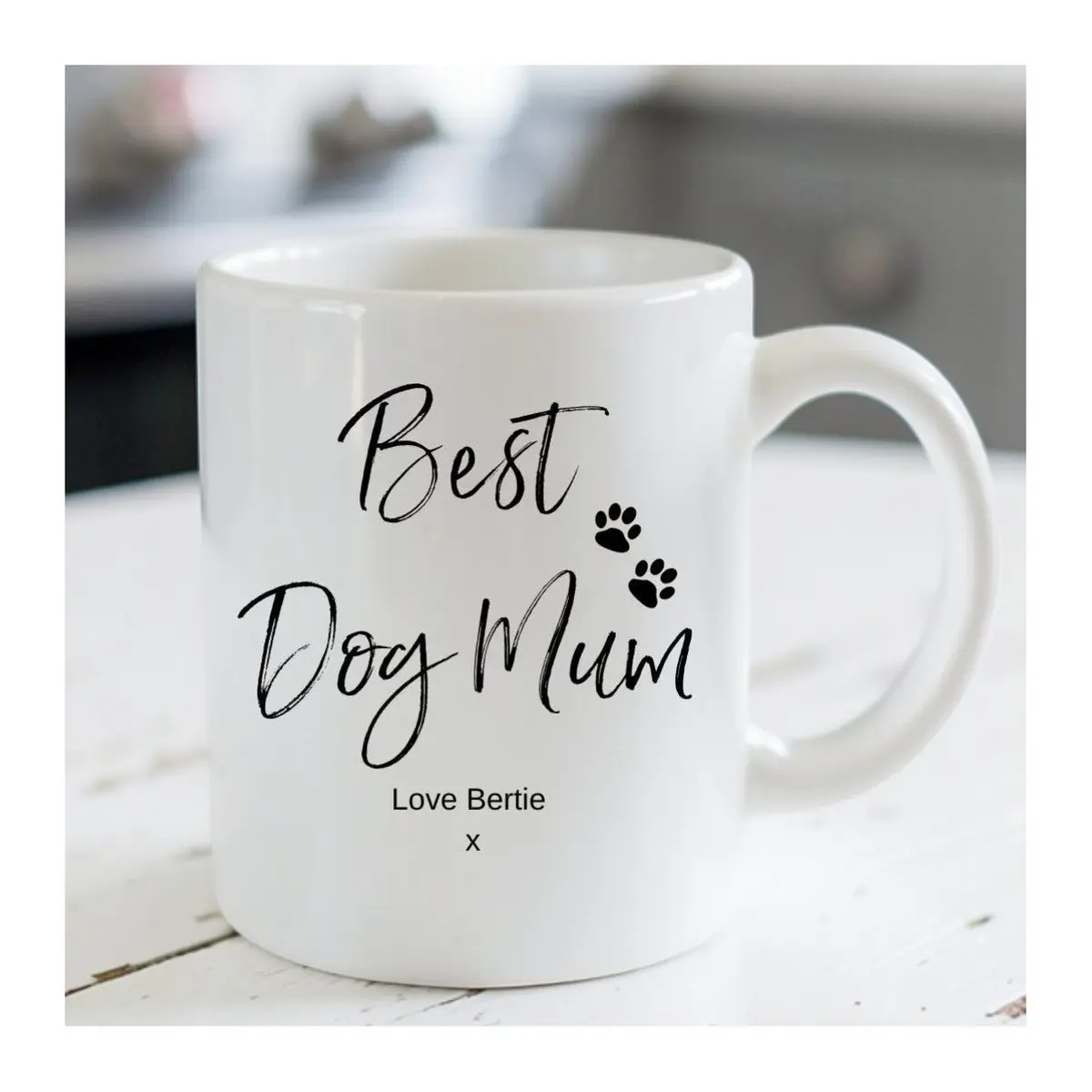 Personalised Best Dog Mum ceramic mug with a Mum design