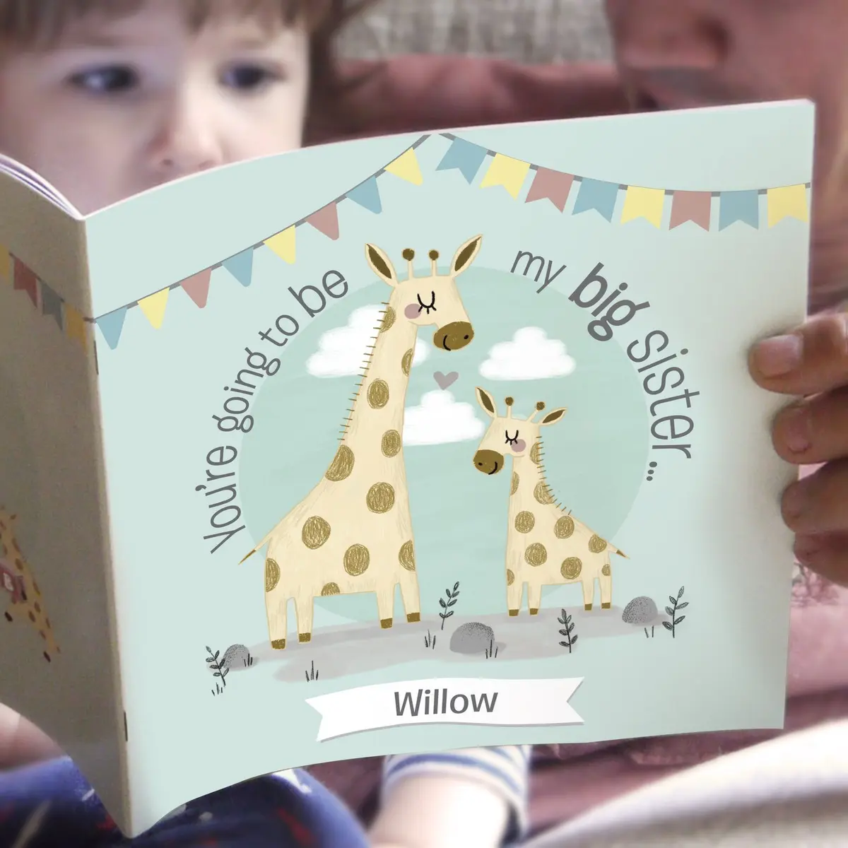 Personalised big sister story book about a new sibling