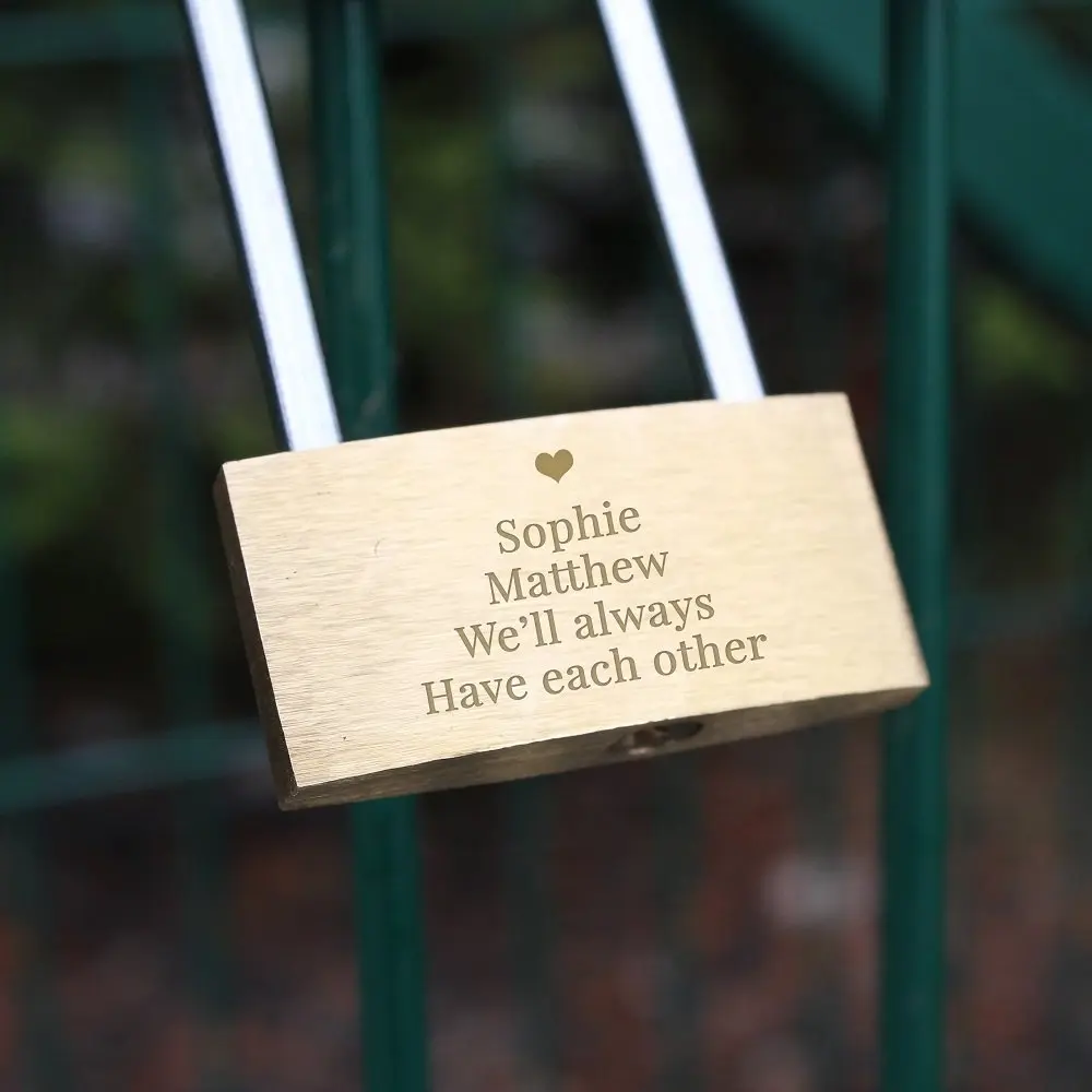 Personalised heart motif padlock
